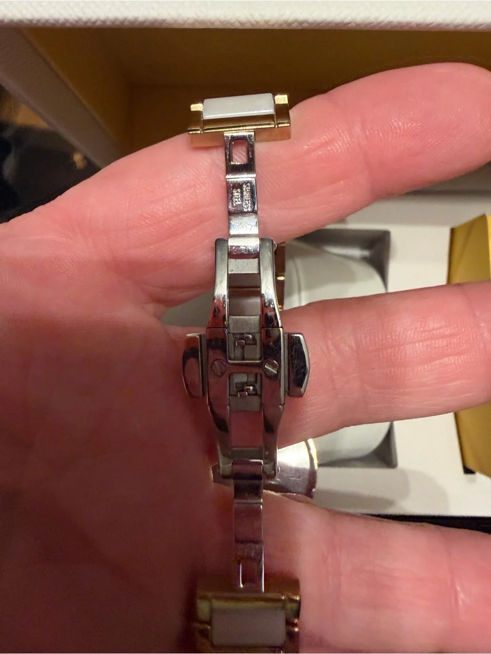 Movado Women’s BOLD Evolution Two-Tone Gold Bracelet Watch with Taupe Dial